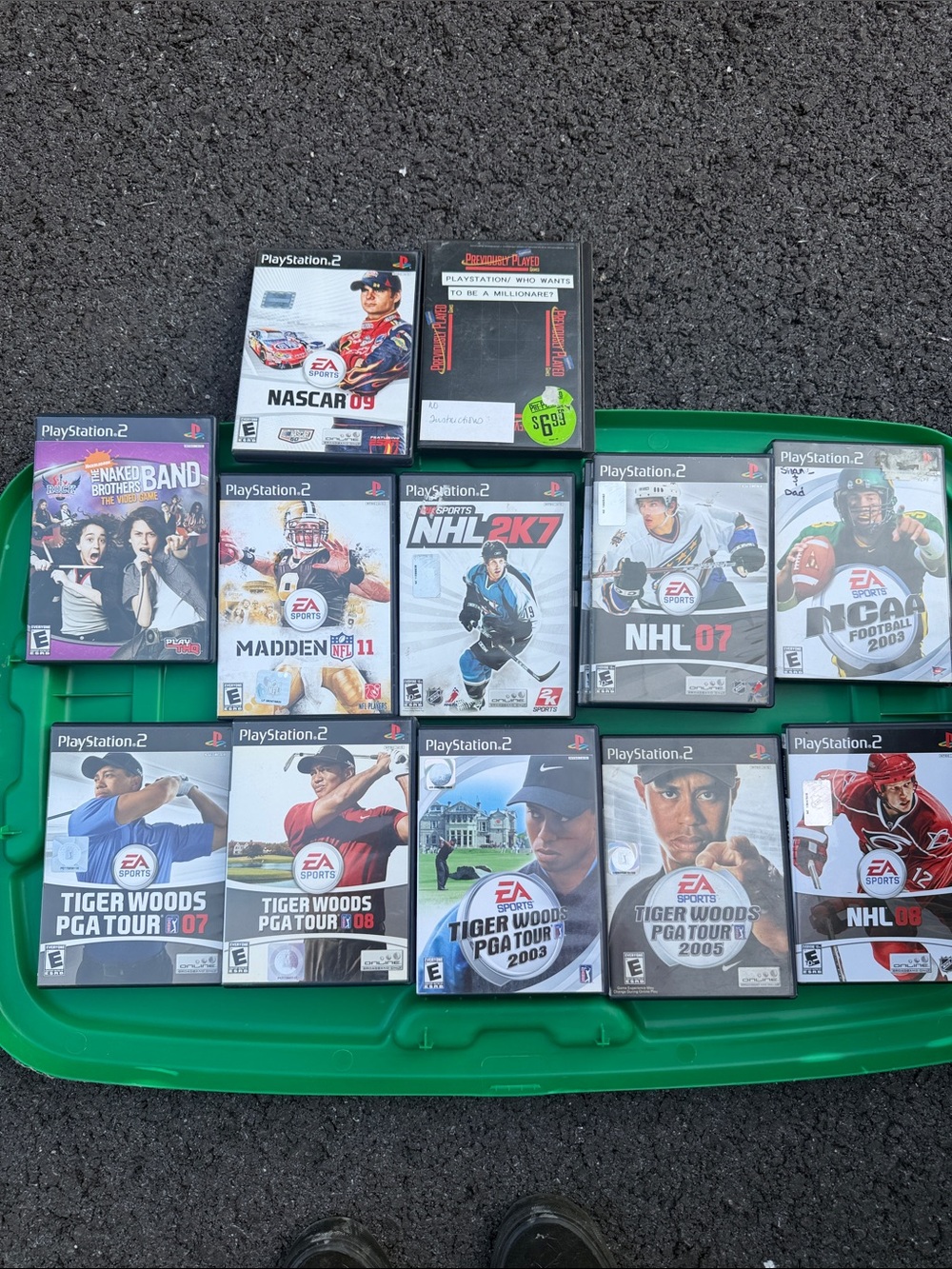 Sony PlayStation 2 Sports Game Lot - Black & Green Cases